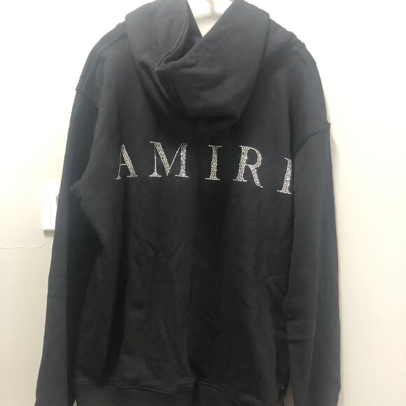 AMIRI logo-embellished cotton hoodie Black Size Large